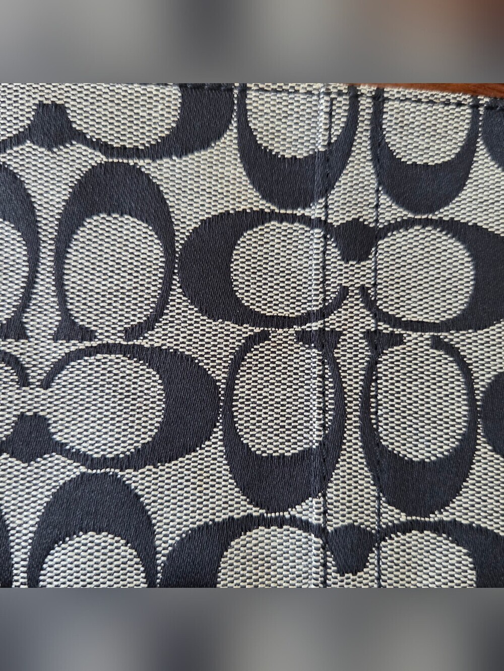 Coach Y2K Signature Skinny Monogram Canvas Wristlet Black Gray - Picture 3 of 8